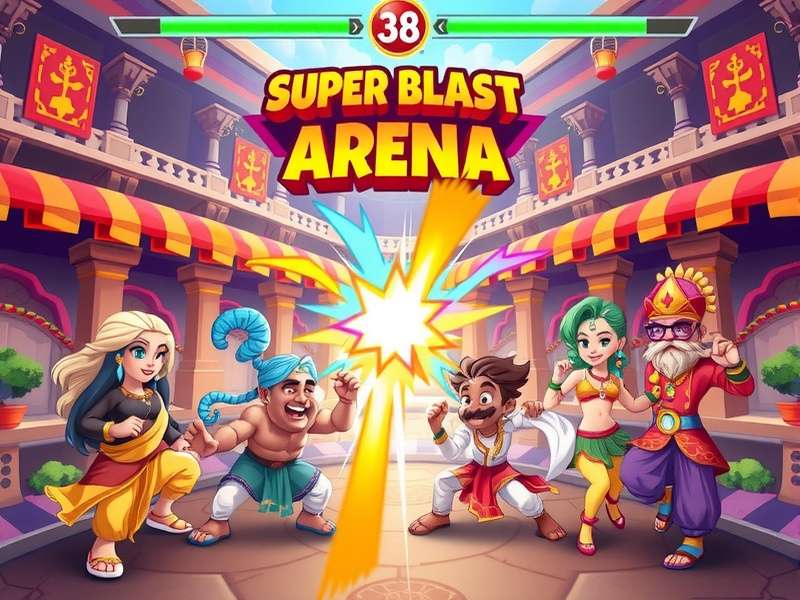 Super Blast Arena diverse character roster with traditional Indian attire